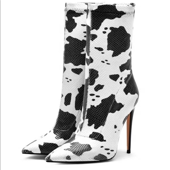 cow print knee high boots